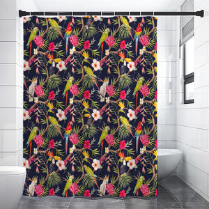 Parrot Toucan Tropical Pattern Print Premium Shower Curtain