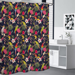 Parrot Toucan Tropical Pattern Print Premium Shower Curtain