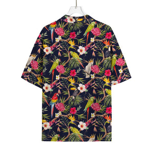 Parrot Toucan Tropical Pattern Print Rayon Hawaiian Shirt