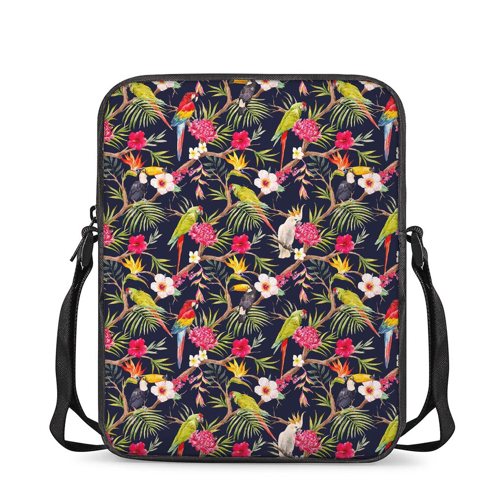 Parrot Toucan Tropical Pattern Print Rectangular Crossbody Bag