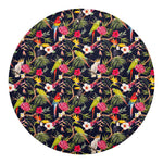 Parrot Toucan Tropical Pattern Print Round Blanket