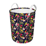 Parrot Toucan Tropical Pattern Print Round Laundry Basket