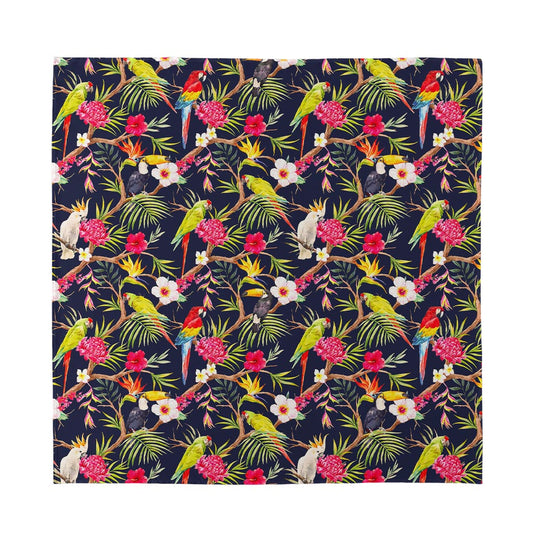 Parrot Toucan Tropical Pattern Print Silk Bandana