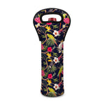 Parrot Toucan Tropical Pattern Print Single Neoprene Wine Tote