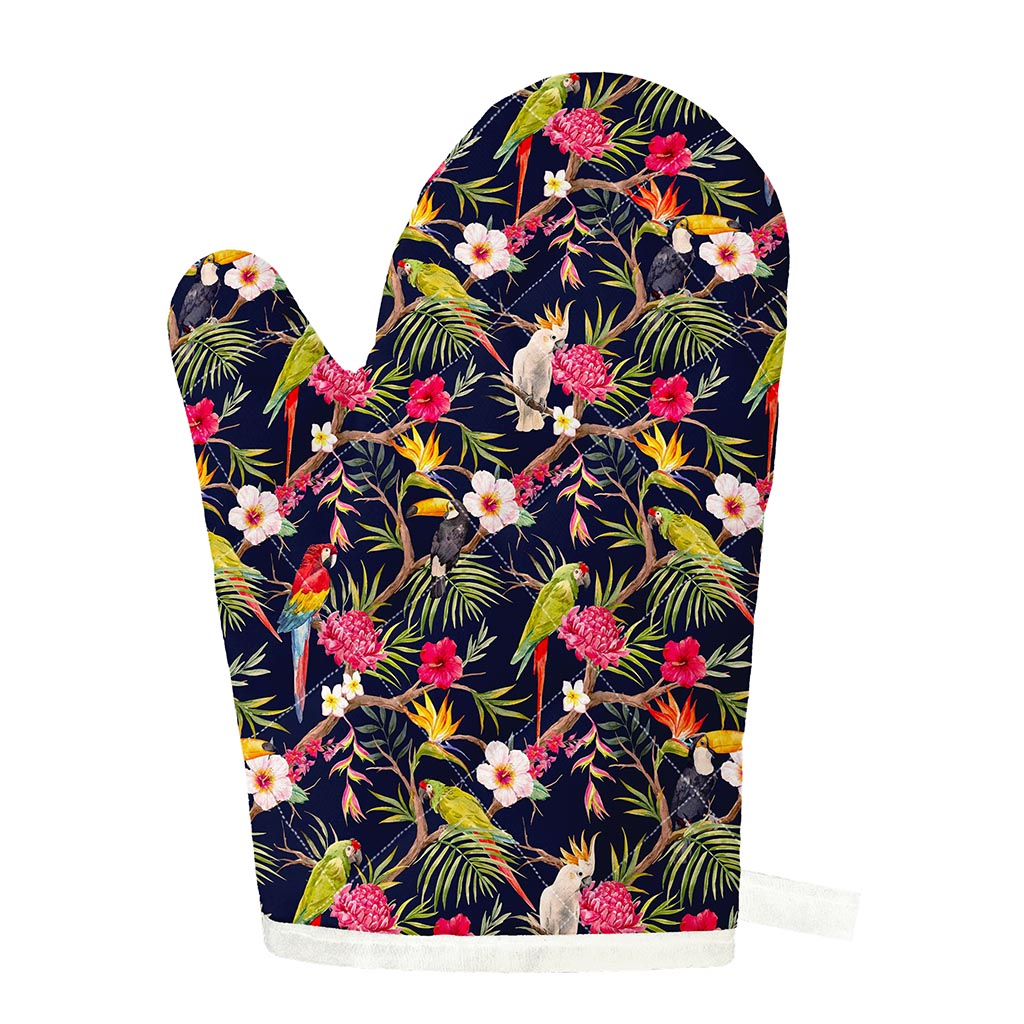 Parrot Toucan Tropical Pattern Print Single Oven Mitt