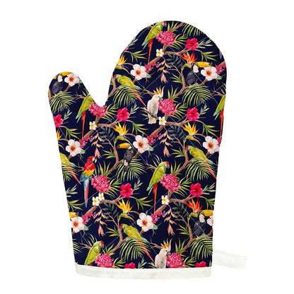 Parrot Toucan Tropical Pattern Print Single Oven Mitt