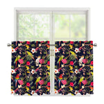 Parrot Toucan Tropical Pattern Print Tier Curtains