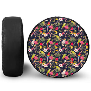 Parrot Toucan Tropical Pattern Print Tire Cover