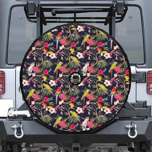 Parrot Toucan Tropical Pattern Print Tire Cover With Camera Hole