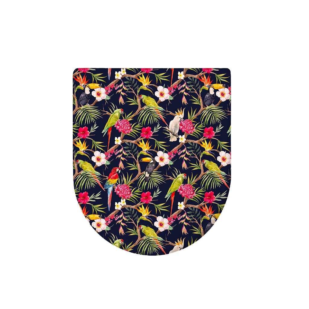 Parrot Toucan Tropical Pattern Print Toilet Lid Cover