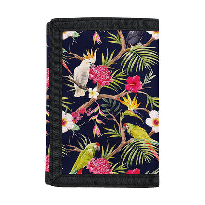 Parrot Toucan Tropical Pattern Print Trifold Wallet