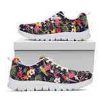 Parrot Toucan Tropical Pattern Print White Running Shoes