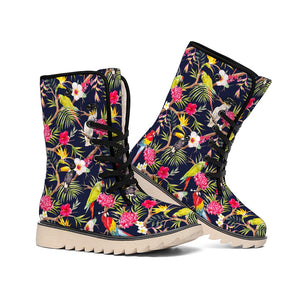 Parrot Toucan Tropical Pattern Print Winter Boots