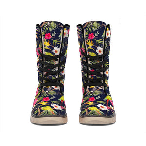 Parrot Toucan Tropical Pattern Print Winter Boots