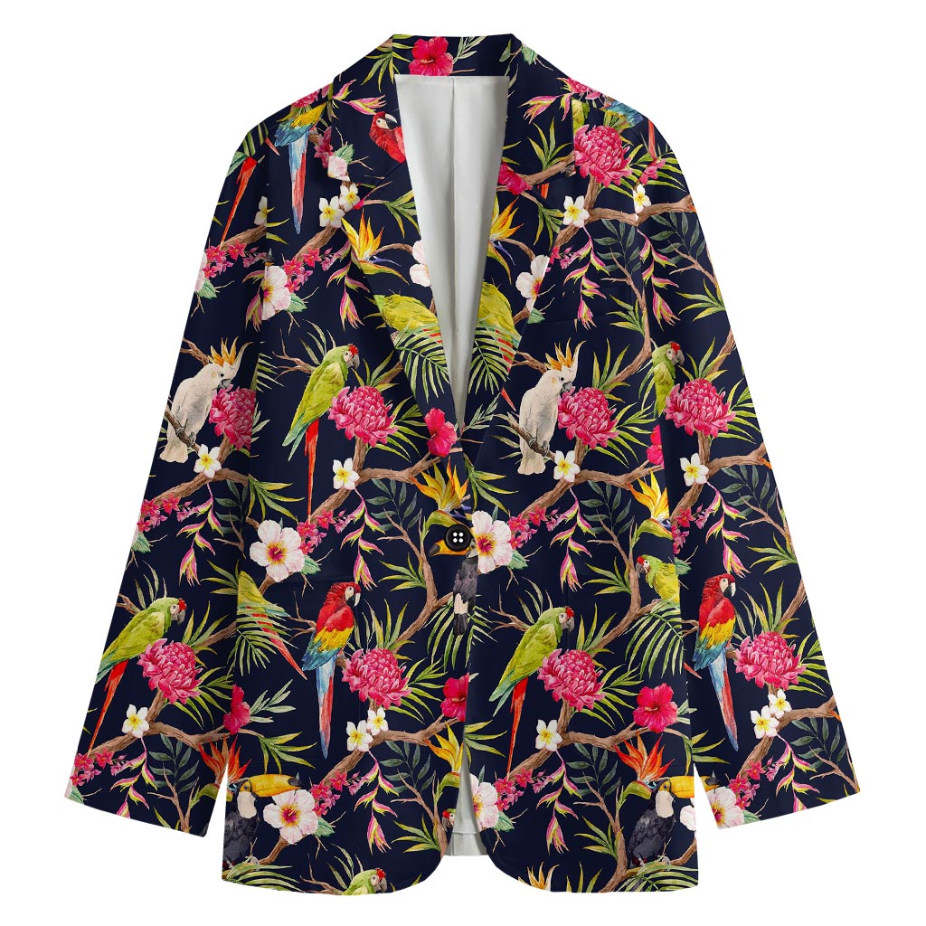 Parrot Toucan Tropical Pattern Print Women's Blazer