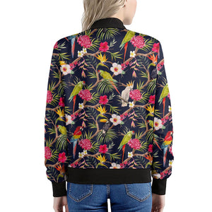 Parrot Toucan Tropical Pattern Print Women's Bomber Jacket