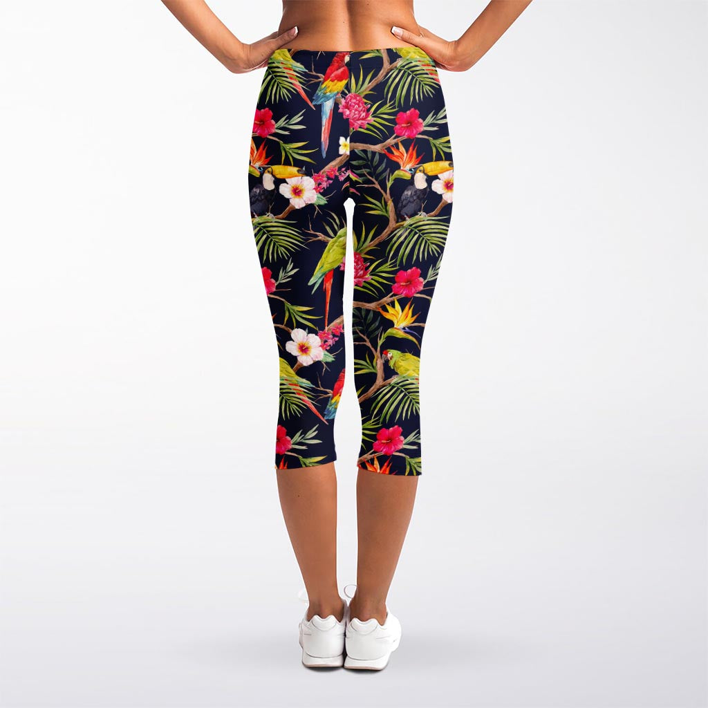 Parrot Toucan Tropical Pattern Print Women's Capri Leggings