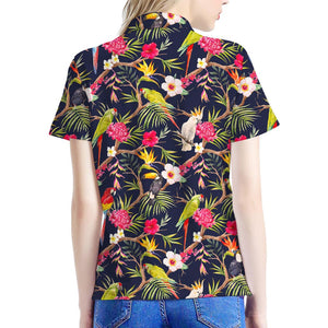 Parrot Toucan Tropical Pattern Print Women's Polo Shirt