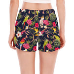 Parrot Toucan Tropical Pattern Print Women's Split Running Shorts