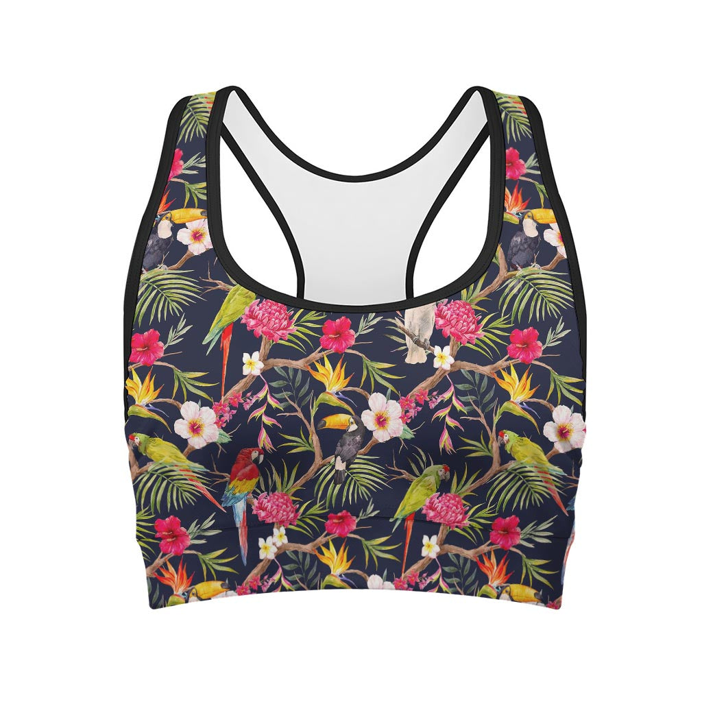 Parrot Toucan Tropical Pattern Print Women's Sports Bra