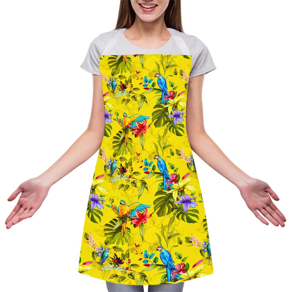 Parrot Tropical Pattern Print Adjustable Apron