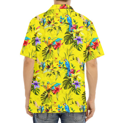 Parrot Tropical Pattern Print Aloha Shirt