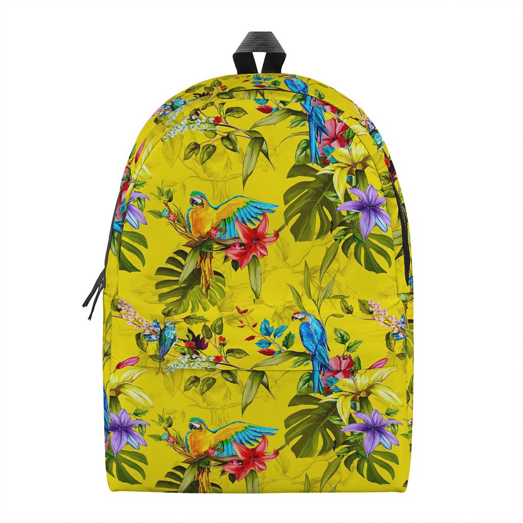 Parrot Tropical Pattern Print Backpack