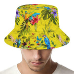 Parrot Tropical Pattern Print Bucket Hat
