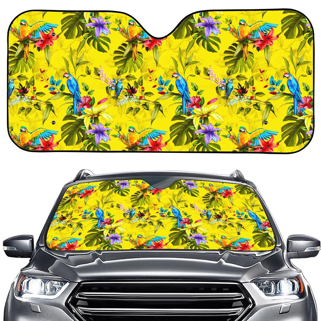 Parrot Tropical Pattern Print Car Windshield Sun Shade