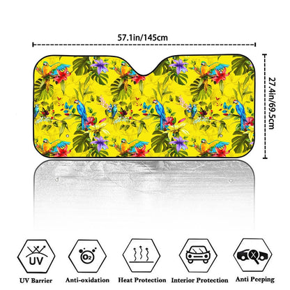 Parrot Tropical Pattern Print Car Windshield Sun Shade