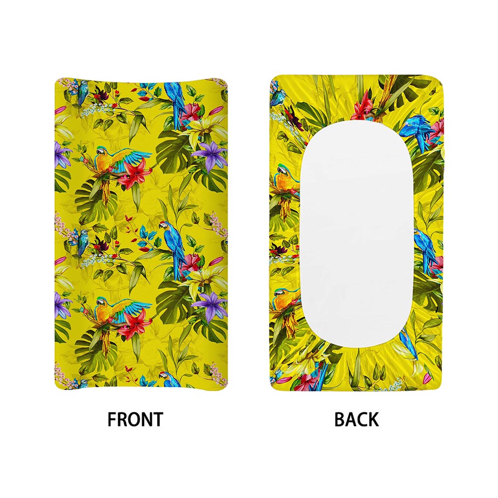 Parrot Tropical Pattern Print Changing Pad Cover
