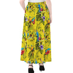 Parrot Tropical Pattern Print Chiffon Maxi Skirt