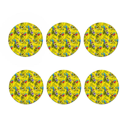 Parrot Tropical Pattern Print Coaster Set