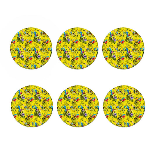 Parrot Tropical Pattern Print Coaster Set