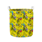 Parrot Tropical Pattern Print Collapsible Laundry Basket