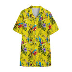 Parrot Tropical Pattern Print Cotton Hawaiian Shirt