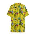 Parrot Tropical Pattern Print Cotton Hawaiian Shirt