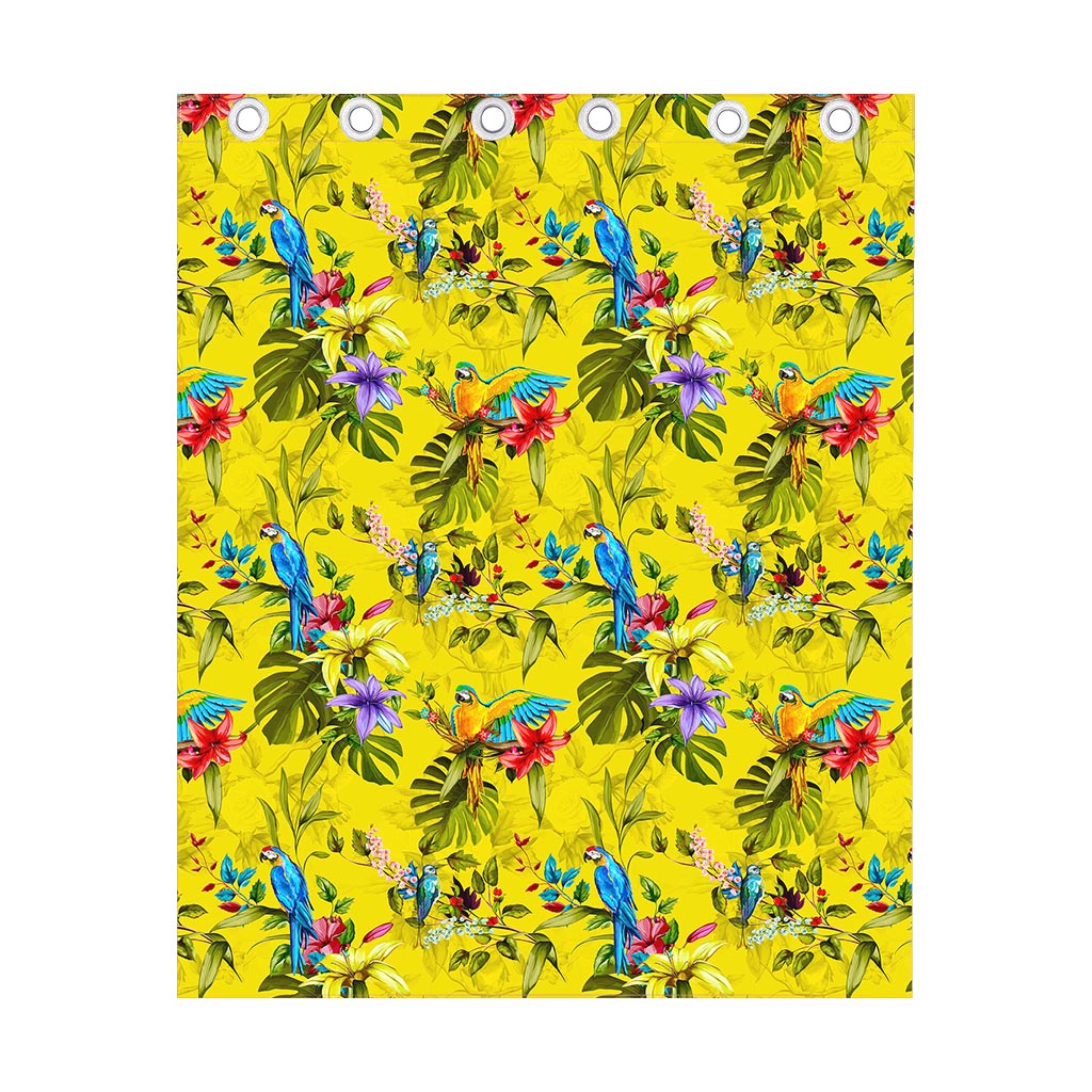 Parrot Tropical Pattern Print Curtain