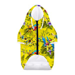 Parrot Tropical Pattern Print Dog Zip Up Hoodie