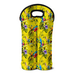 Parrot Tropical Pattern Print Double Neoprene Wine Tote
