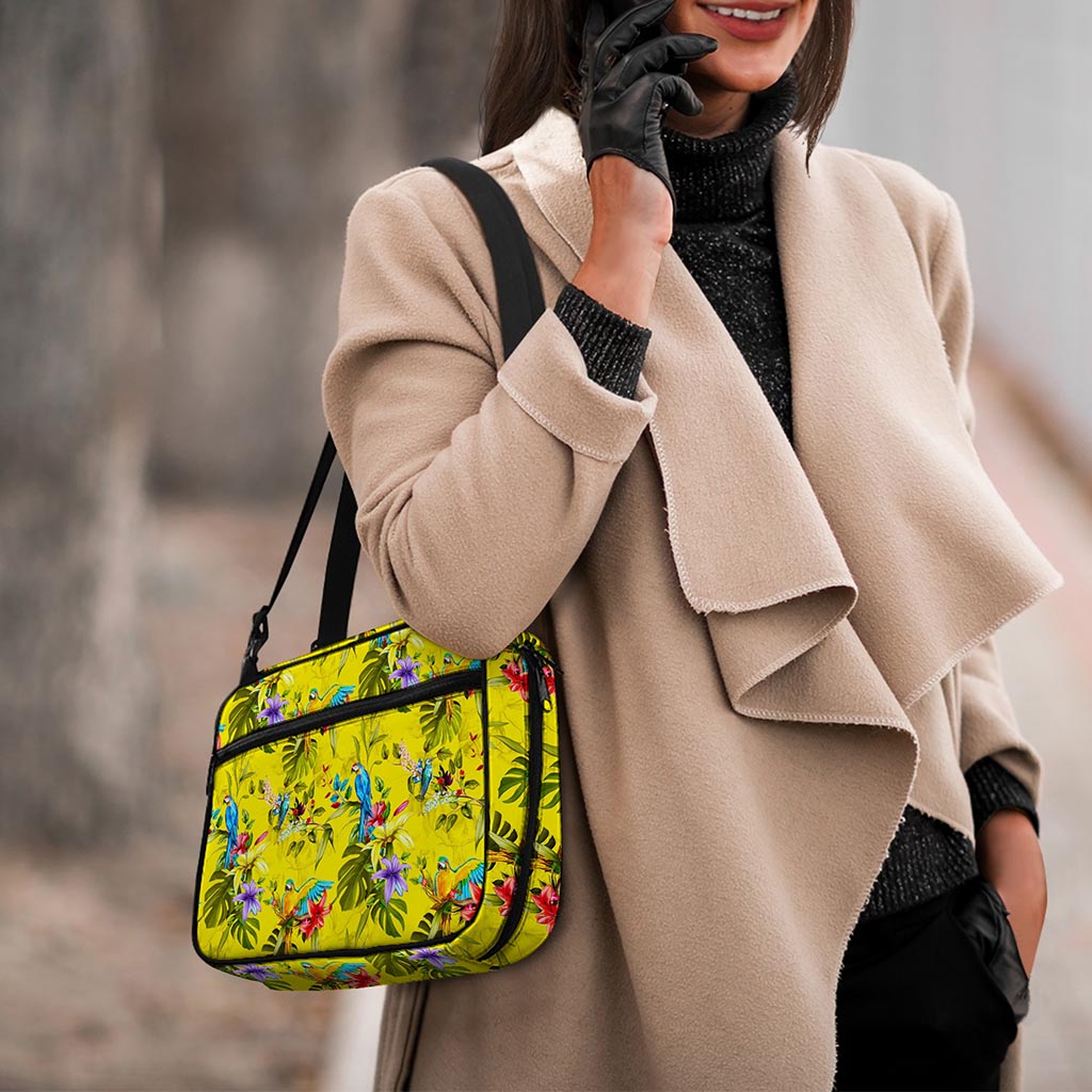 Parrot Tropical Pattern Print Double Strap Bible Bag