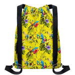 Parrot Tropical Pattern Print Drawstring Backpack