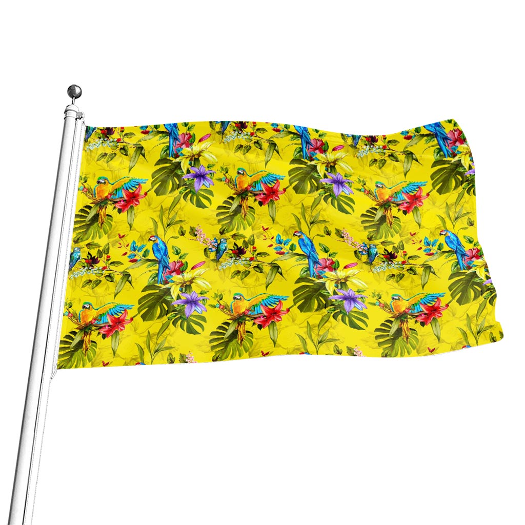 Parrot Tropical Pattern Print Flag