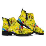 Parrot Tropical Pattern Print Flat Ankle Boots