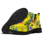 Parrot Tropical Pattern Print Flat Ankle Boots