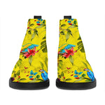 Parrot Tropical Pattern Print Flat Ankle Boots