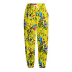 Parrot Tropical Pattern Print Fleece Lined Knit Pants