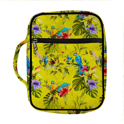 Parrot Tropical Pattern Print Front Pocket Bible Bag