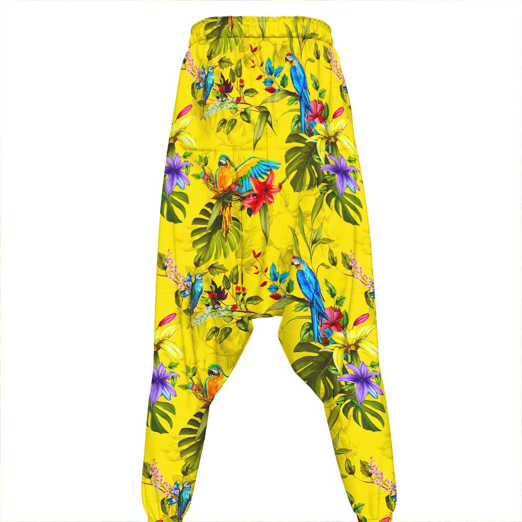 Parrot Tropical Pattern Print Hammer Pants