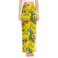Parrot Tropical Pattern Print High Slit Maxi Skirt